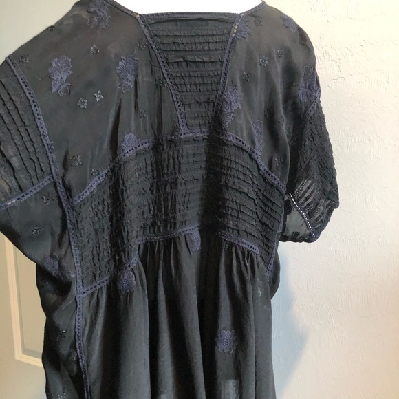Johnny Was Black Lace Boho Top - Picture 5 of 8